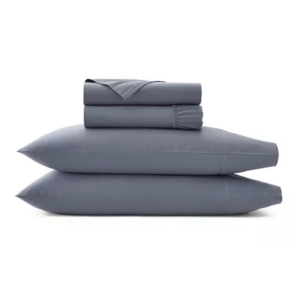 Boll & Branch Signature Cotton Hemmed Sheet Set Mineral Blue King Size